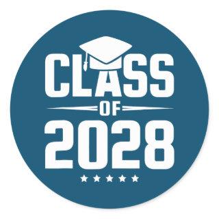 Teacher First Day Of School Class Of 2028  Classic Round Sticker