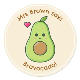 Teacher Reward Stickers Personalized Avocado Pun