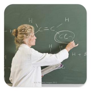 Teacher writing on chalkboard square sticker