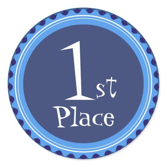 Teacher's Blue First Place Award Stickers