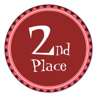 Teacher's Red Second Place Award Stickers