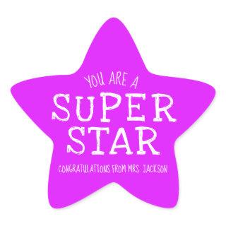 Teachers Super Star Congratulations Star Sticker