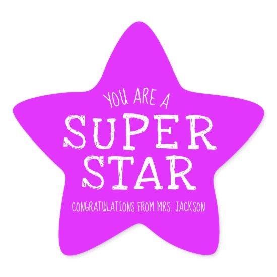 Teachers Super Star Congratulations Star Sticker