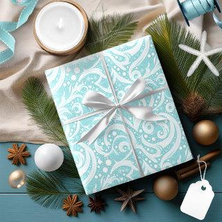 Teal Abstract Snowflake Pattern#10 ID1009