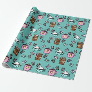 Teal and pink cute coffee coffee mugs