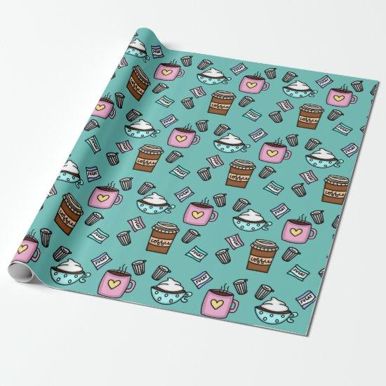 Teal and pink cute coffee coffee mugs