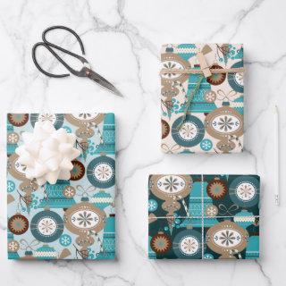 Teal And Tan Christmas Ornaments  Sheets