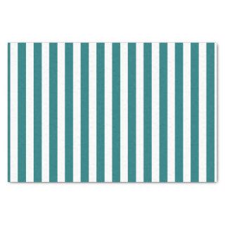 Teal and white candy stripes tissue paper