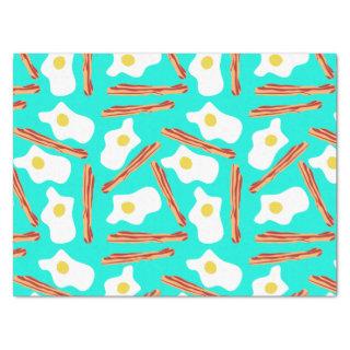 Teal Bacon and Eggs Tissue Paper