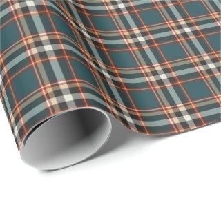Teal, Black and Red Masculine Plaid Pattern