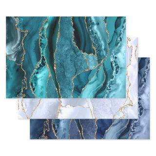 teal blue agate  sheets