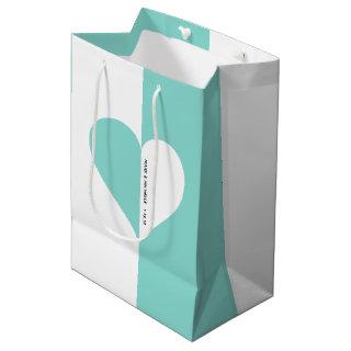 Teal Blue Forever You & Me Wedding Suite Party Medium Gift Bag