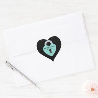 Teal Blue Love Heart Celebrate Shower Tiara Party Heart Sticker