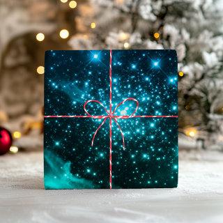 Teal Blue Ombre Starburst Celestial Fireworks  Sheets