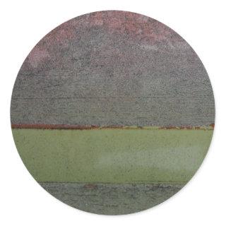 Teal Blue  Pink Green rusted Classic Round Sticker