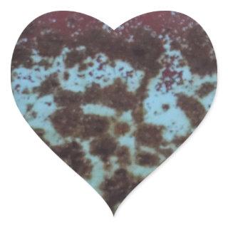 Teal Blue & Purple Rusted background Heart Sticker
