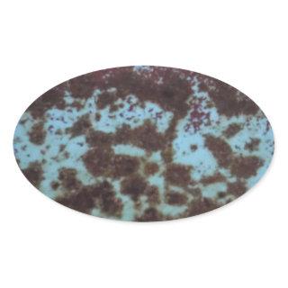 Teal Blue & Purple Rusted background Oval Sticker