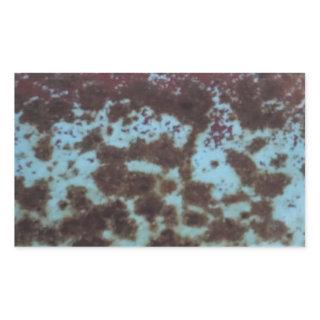 Teal Blue & Purple Rusted background Rectangular Sticker
