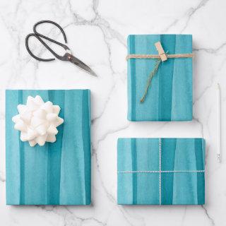 Teal Blue Watercolor Lines Pattern  Sheets