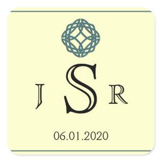 Teal Celtic Eternity Knot Monogram Sticker