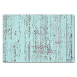 Teal Distressed Rustic Wood Tissue Paper
