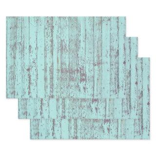 Teal Distressed Rustic Wood  Sheets