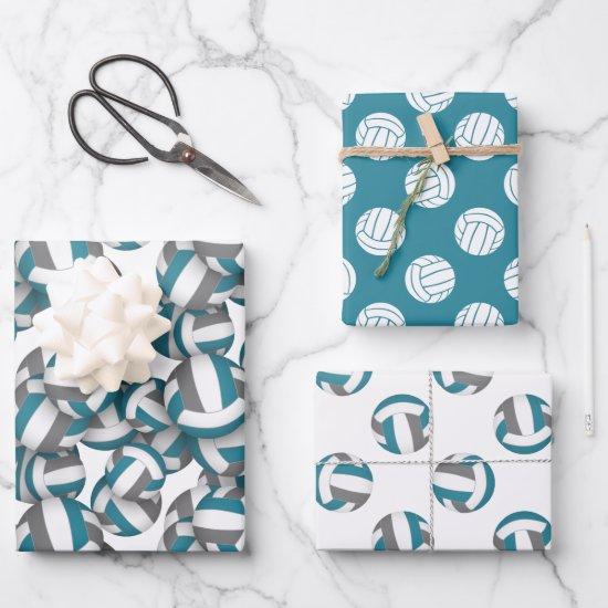 teal gray volleyball patterns any occasion  sheets