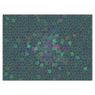 Teal Green Mosaic Mini Hexagon Tile Pattern Tissue Paper