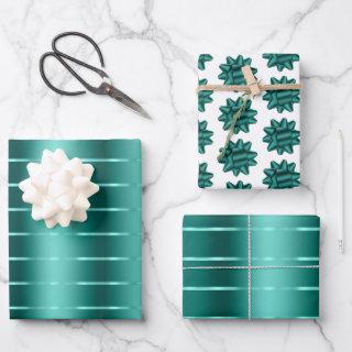 Teal Green Ribbon Bow Bridal Shower  Sheets