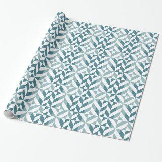 Teal Green Two Tone Geometric ZigZag