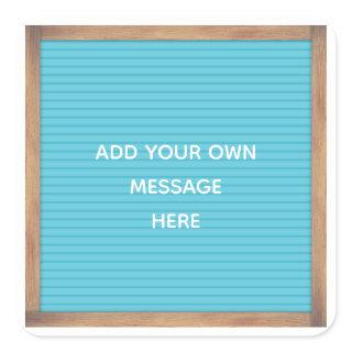 Teal Letterboard Marquee Sign Custom Message Square Sticker