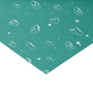 Teal Mystical Crystal Outline Tissue Paper