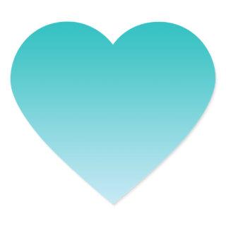 Teal Ombre Heart Sticker