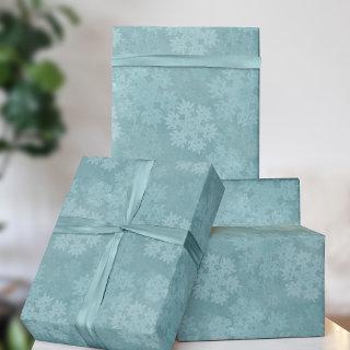 Teal Snowflake Pattern Christmas Winter Holiday