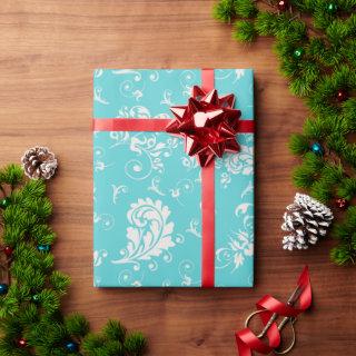 Teal Vintage Retro Floral Pattern