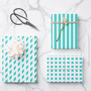 Teal white stripes check diamond geometric pattern  sheets
