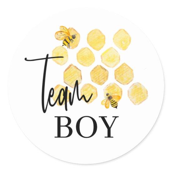 Team Boy Bee Themed Gender Reveal Sticker