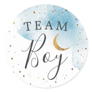 Team Boy Gender Reveal Twinkle Little Star Voting Classic Round Sticker