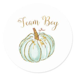 Team Boy Pastel Pumpkin Gender Reveal game sticker