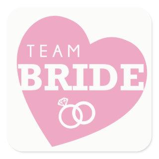 Team Bride Bridal Shower Stickers PINK Heart