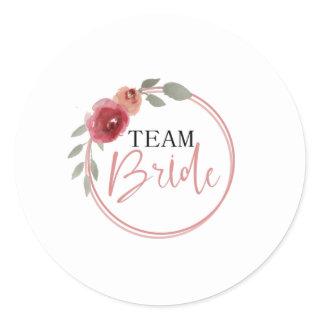 Team Bride Classic Round Sticker