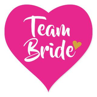 Team Bride Gold Heart Heart Sticker