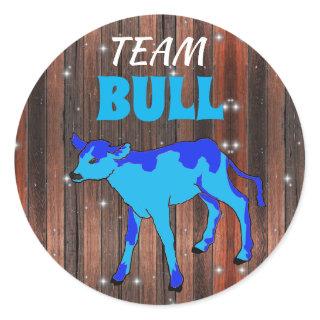"Team Bull" Calf Gender Reveal Classic Round Sticker