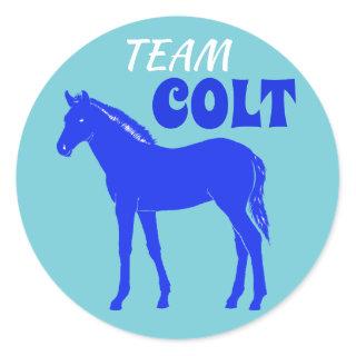 "Team Colt" Colt Gender Reveal Classic Round Sticker
