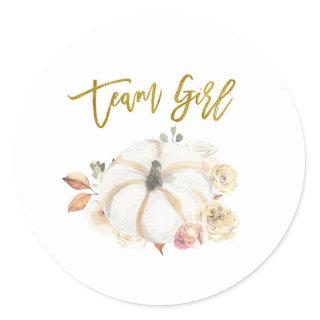 Team Girl Pumpkin Gender Reveal game label