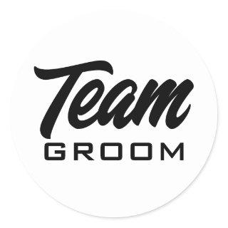 Team Groom custom round stickers