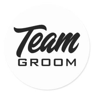 Team Groom custom round stickers