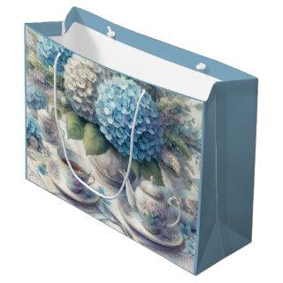 Teapot and Blue Hydrangea Gift Bag