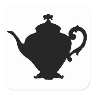Teapot Silhouette Square Sticker