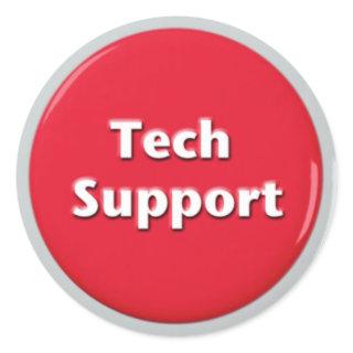 Tech Support Red Panic Button Classic Round Sticker